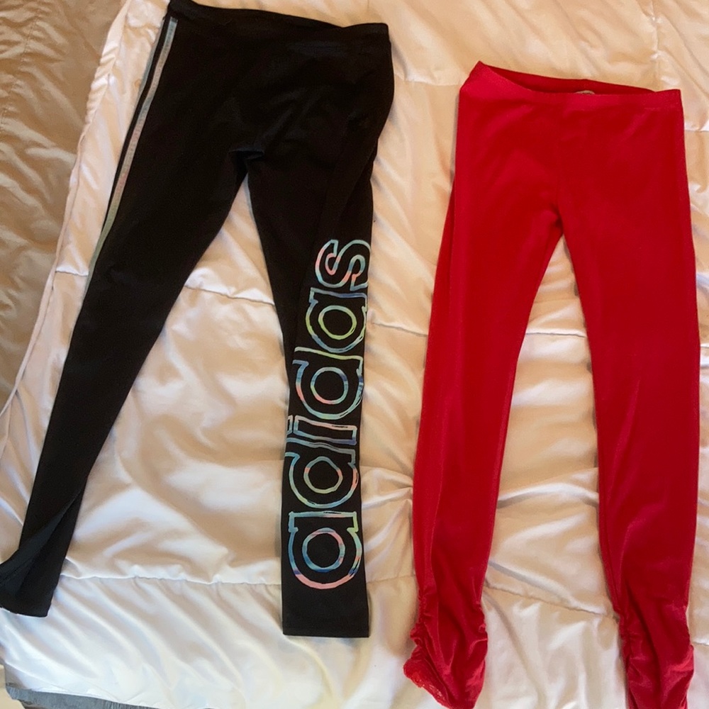 Adidas and pink leggings